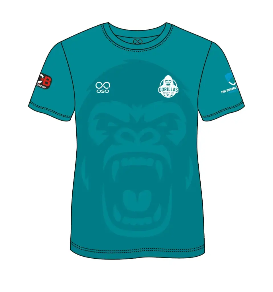 Gorillas Rugby T-Shirt (Blue) - Adult