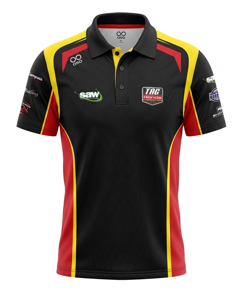 TAG Racing Team Polo - Mens - Black/Yellow/Red