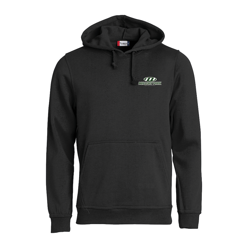 Mallory Park Distressed Logo Unisex Hoodie - Black