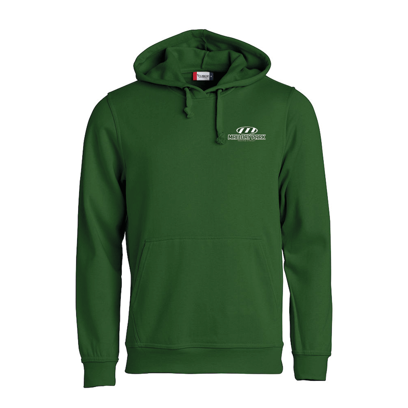 Mallory Park Distressed Logo Unisex Hoodie - Bottle Green