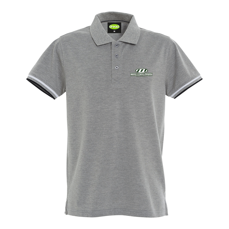 Mallory Park Striped Polo - Mens - Grey melange