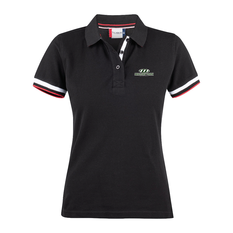 Mallory Park Striped Polo - Ladies - Black