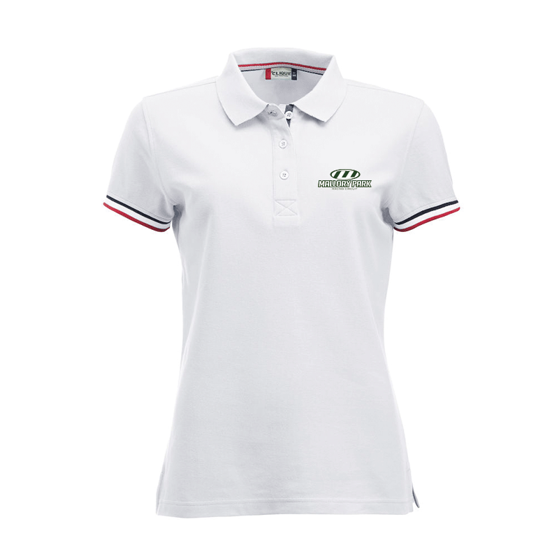 Mallory Park Striped Polo - Ladies - White