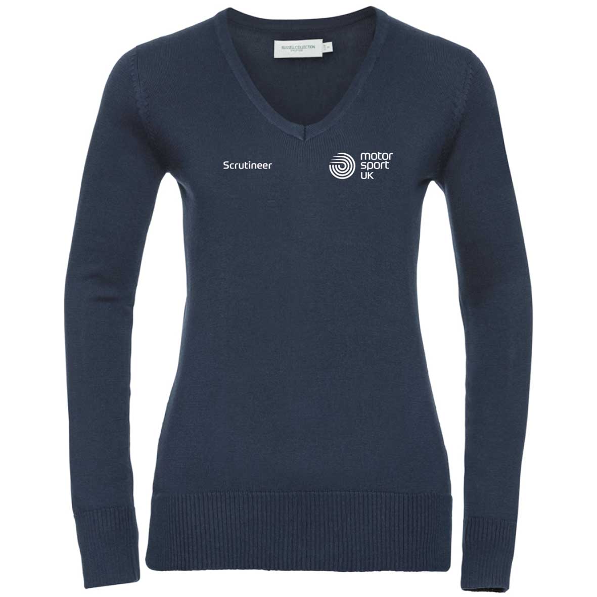 MSUK Damen-Sweatshirt mit V-Ausschnitt - Französisches Marineblau