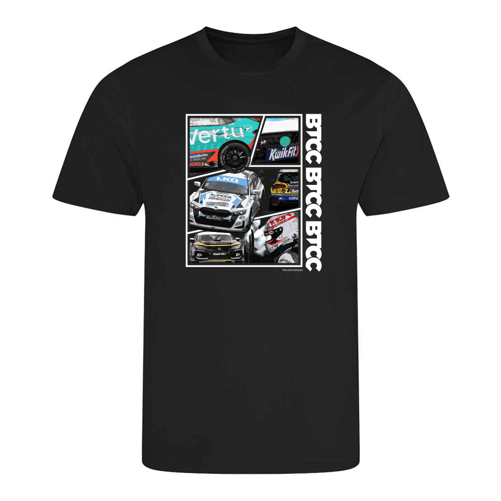 BTCC Calendar T-Shirt - Design 1 - 2025 - Black