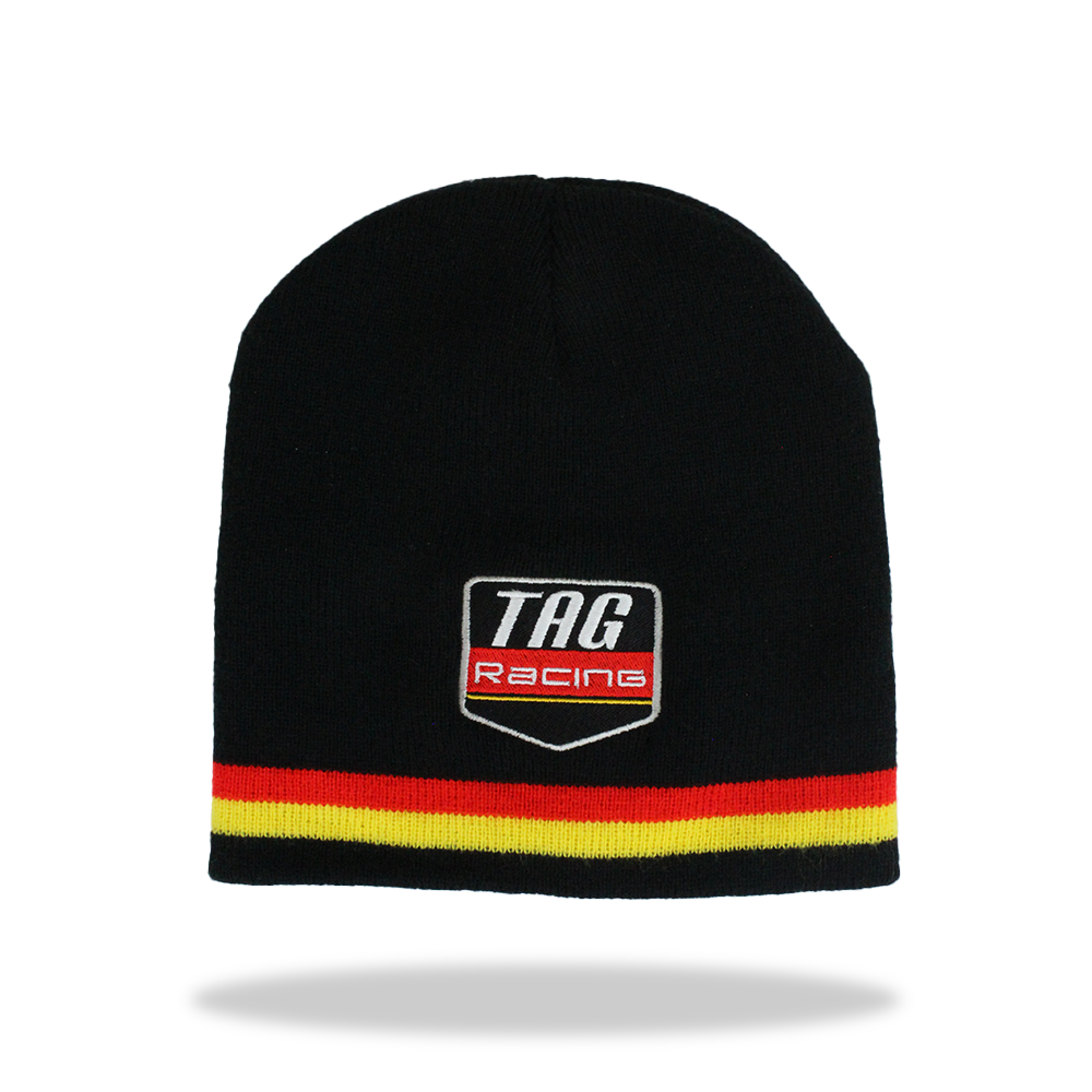TAG Racing Team Beanie - Black/Yellow/Red