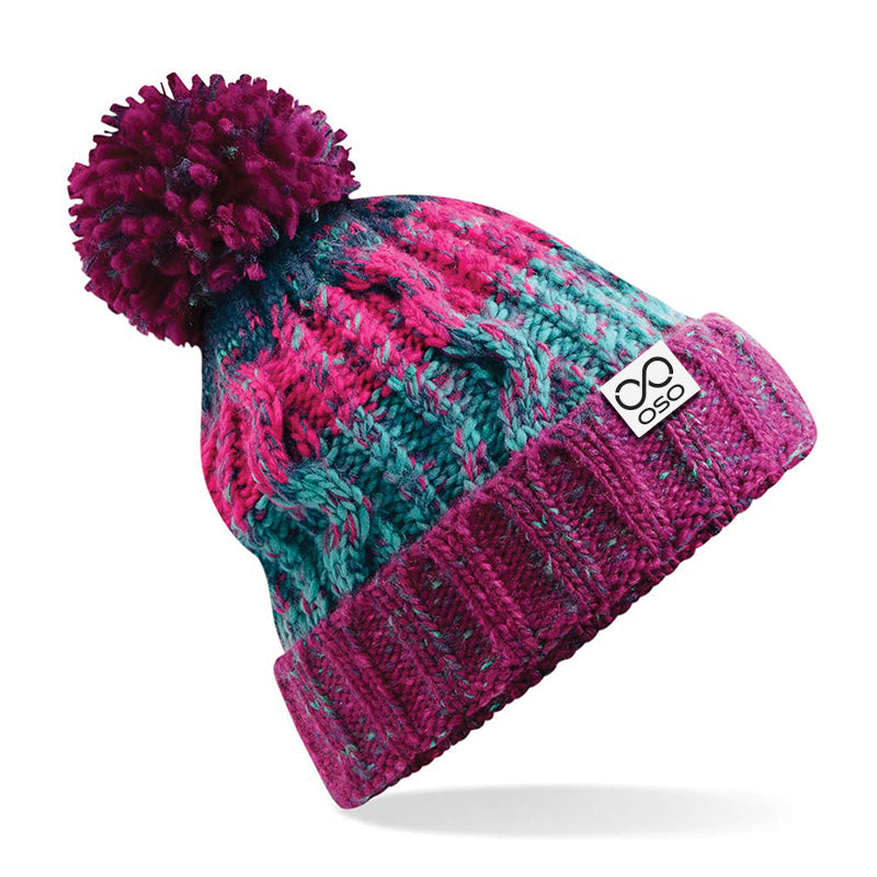 OSO Super Warm Bobble Hat - Winter berries