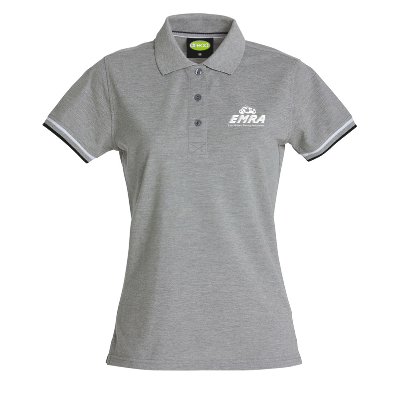 EMRA Striped Polo - Ladies - Grey Melange - WHI