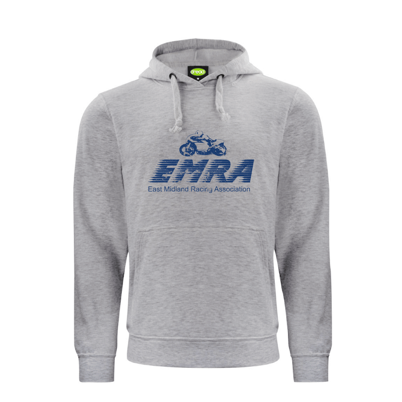 EMRA Distressed Logo Unisex Hoodie - Grey melange