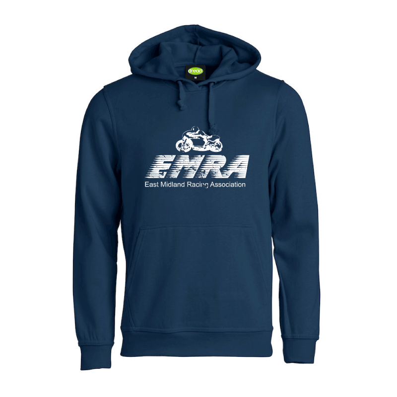 EMRA Distressed Logo Unisex Hoodie - Navy