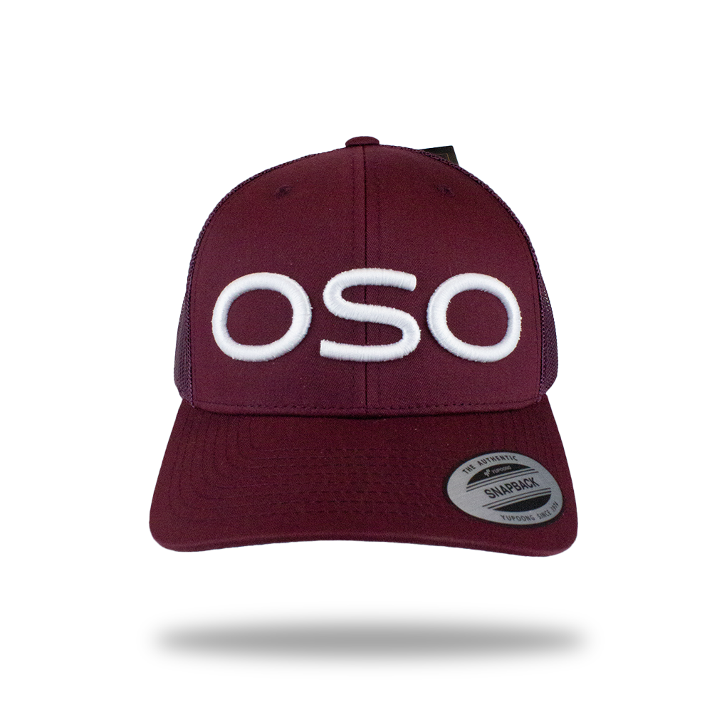 OSO Trucker Cap - Maroon/white