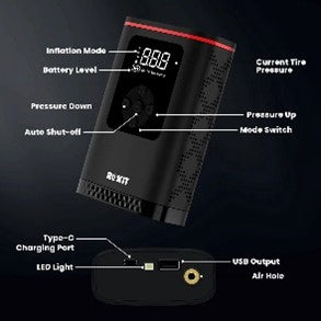 ROKiT UP – tragbarer Reifenfüller mit 5200 mAh – .