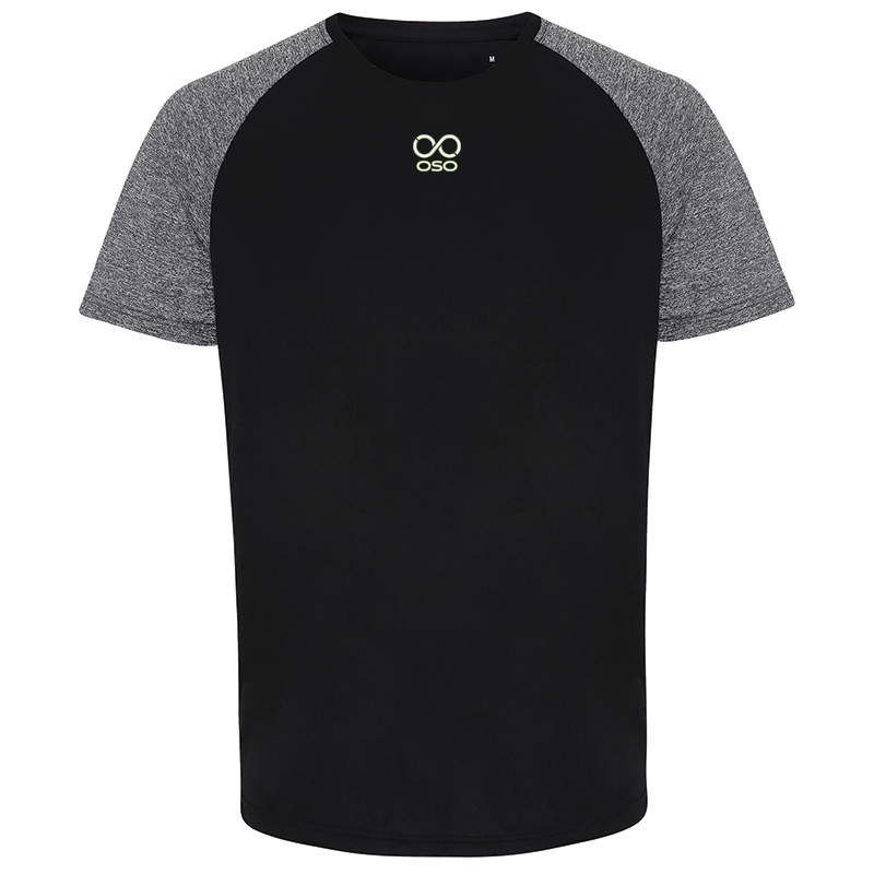 OSO Slim Fit Baseball Tee - Blk/blk melange